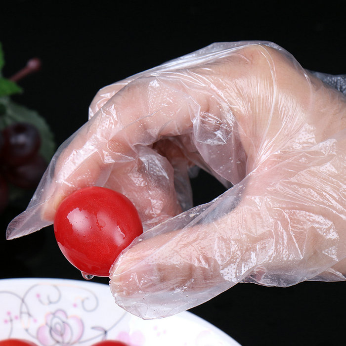 Luvas de poliéster elásticas descartáveis ​​seguras para alimentos