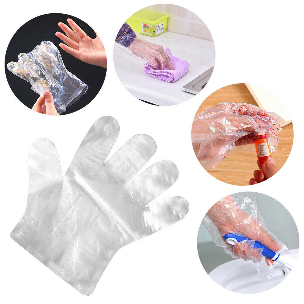 HDPE Transparente descartável PE Poly Examination Glove