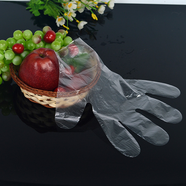 Luvas de PE descartáveis ​​de grau alimentício Luvas de PEAD descartáveis ​​de plástico transparente