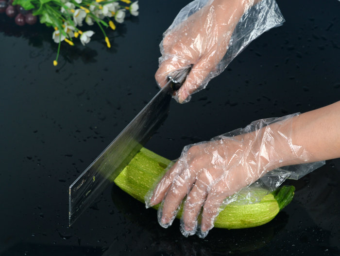 Luvas de poliéster elásticas descartáveis ​​seguras para alimentos